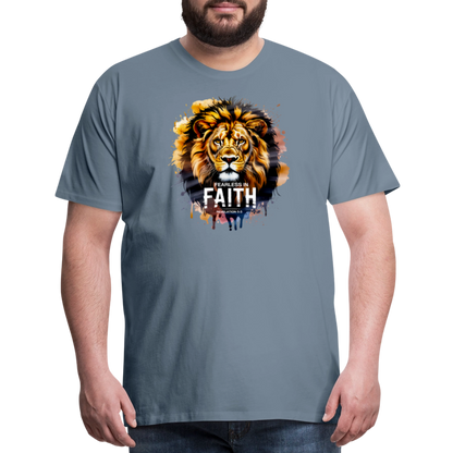 Fearless In Faith Men's Christian Premium T-Shirt - steel blue