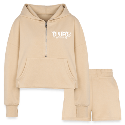 Disciple Of Christ Women’s Christian Cropped Hoodie & Jogger Short Set - ClaimedbyGodDesigns