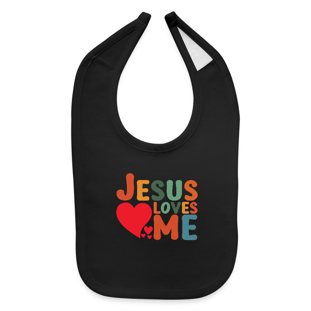 He Loves Me Christian Baby Bib - black