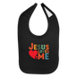 He Loves Me Christian Baby Bib - black