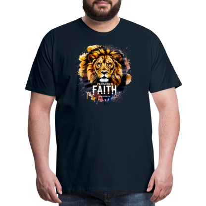 Fearless In Faith Men's Christian Premium T-Shirt - deep navy