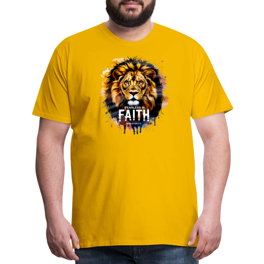 Fearless In Faith Men's Christian Premium T-Shirt - sun yellow