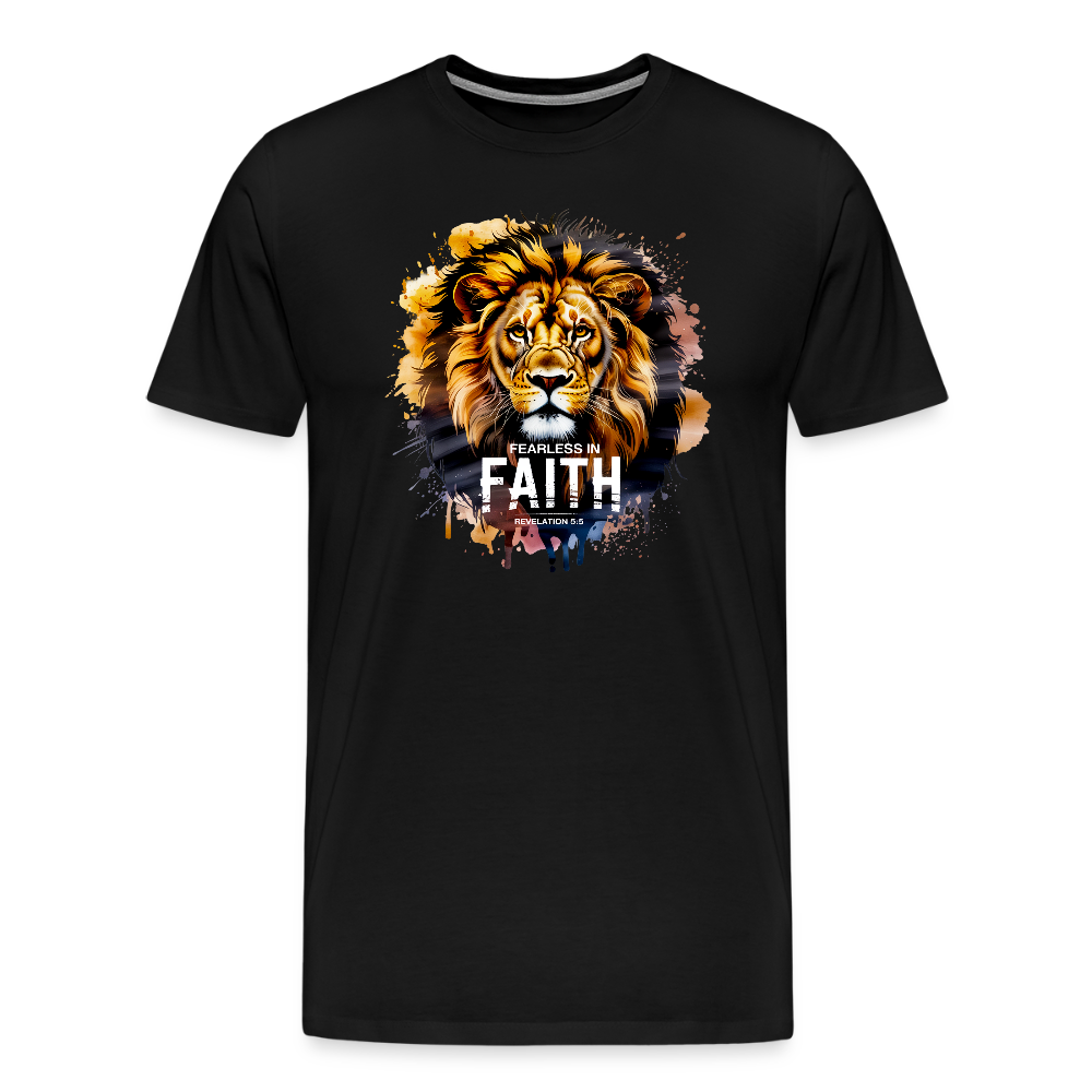 Fearless In Faith Men's Christian Premium T-Shirt - black