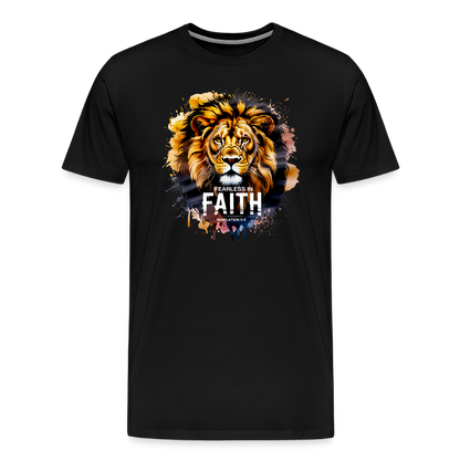 Fearless In Faith Men's Christian Premium T-Shirt - black