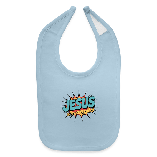 He Is My Superhero Christian Baby Bib - ClaimedbyGodDesigns