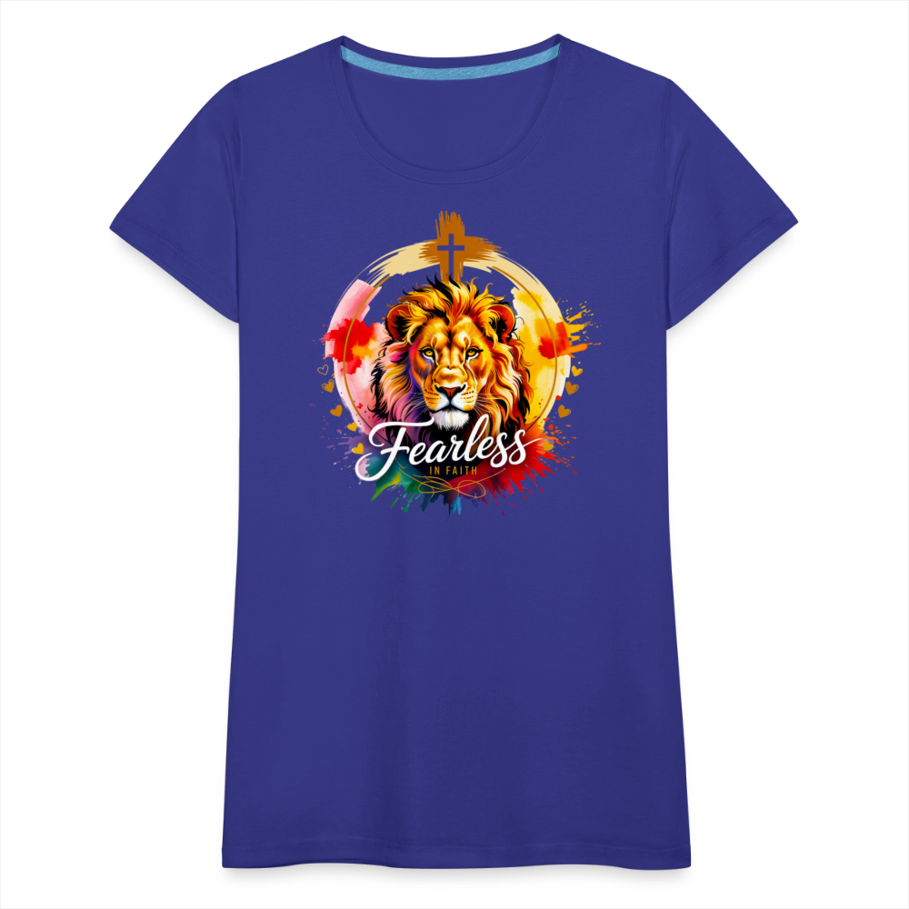 Fearless in Faith Christian Women’s Premium T-Shirt - royal blue
