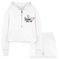 He Loves You Women’s Christian Cropped Hoodie & Jogger Short Set - white