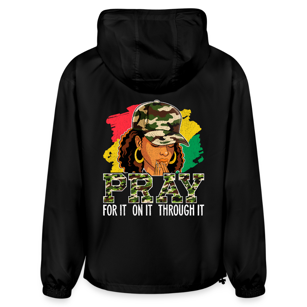Pray For It Women's Christian Packable Jacket - black