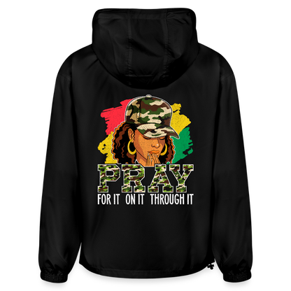 Pray For It Women's Christian Packable Jacket - black