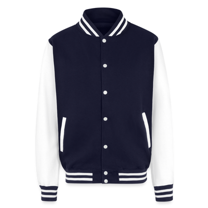 One Nation Men's Christian Heavyweight Letterman Jacket - navy/white