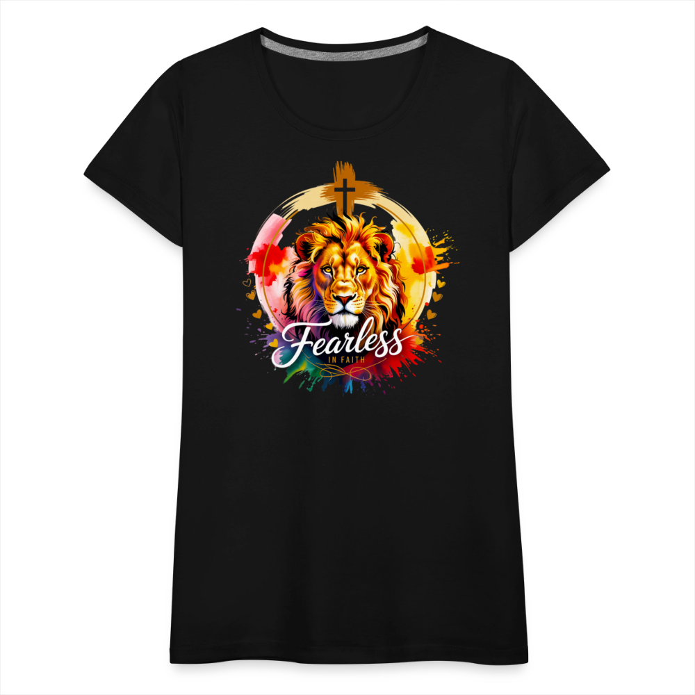 Fearless in Faith Christian Women’s Premium T-Shirt - black