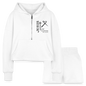 My Cornerstone Women’s Christian Cropped Hoodie & Jogger Short Set Outfit - white