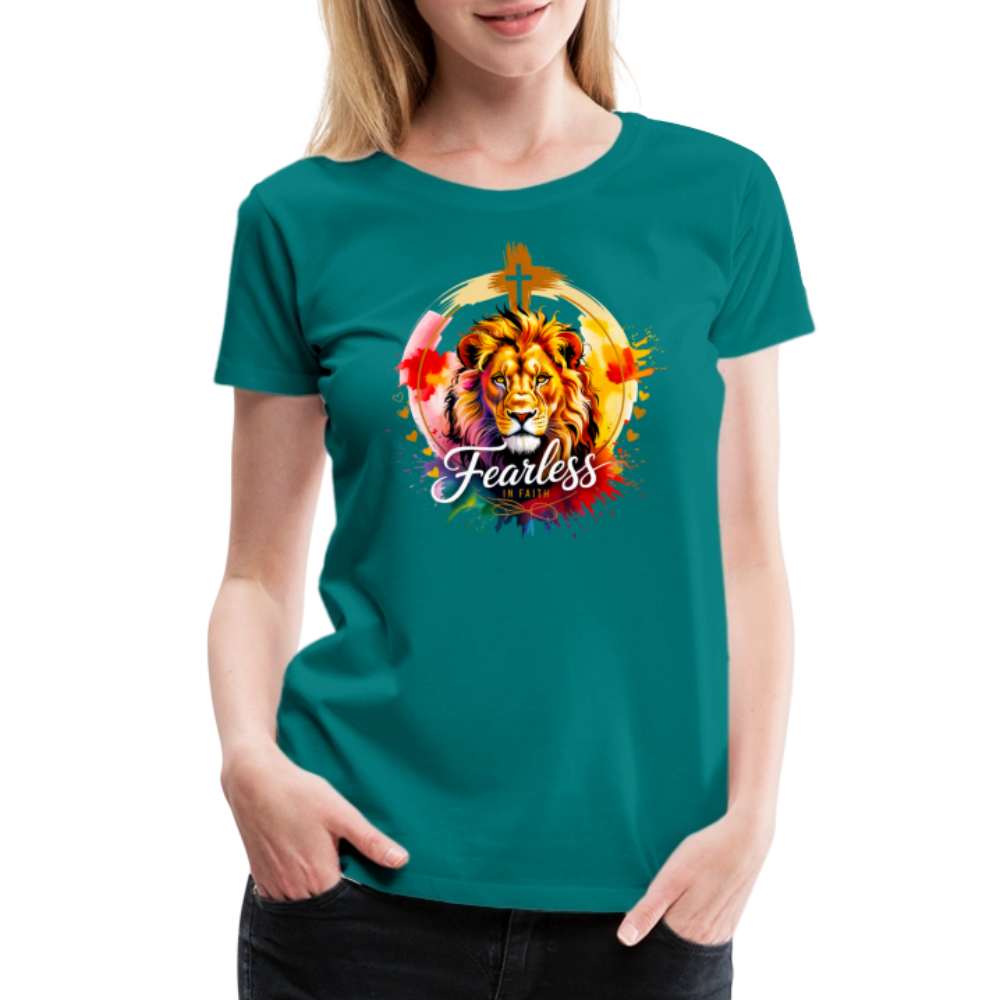 Fearless in Faith Christian Women’s Premium T-Shirt - teal
