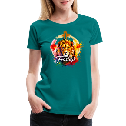 Fearless in Faith Christian Women’s Premium T-Shirt - teal
