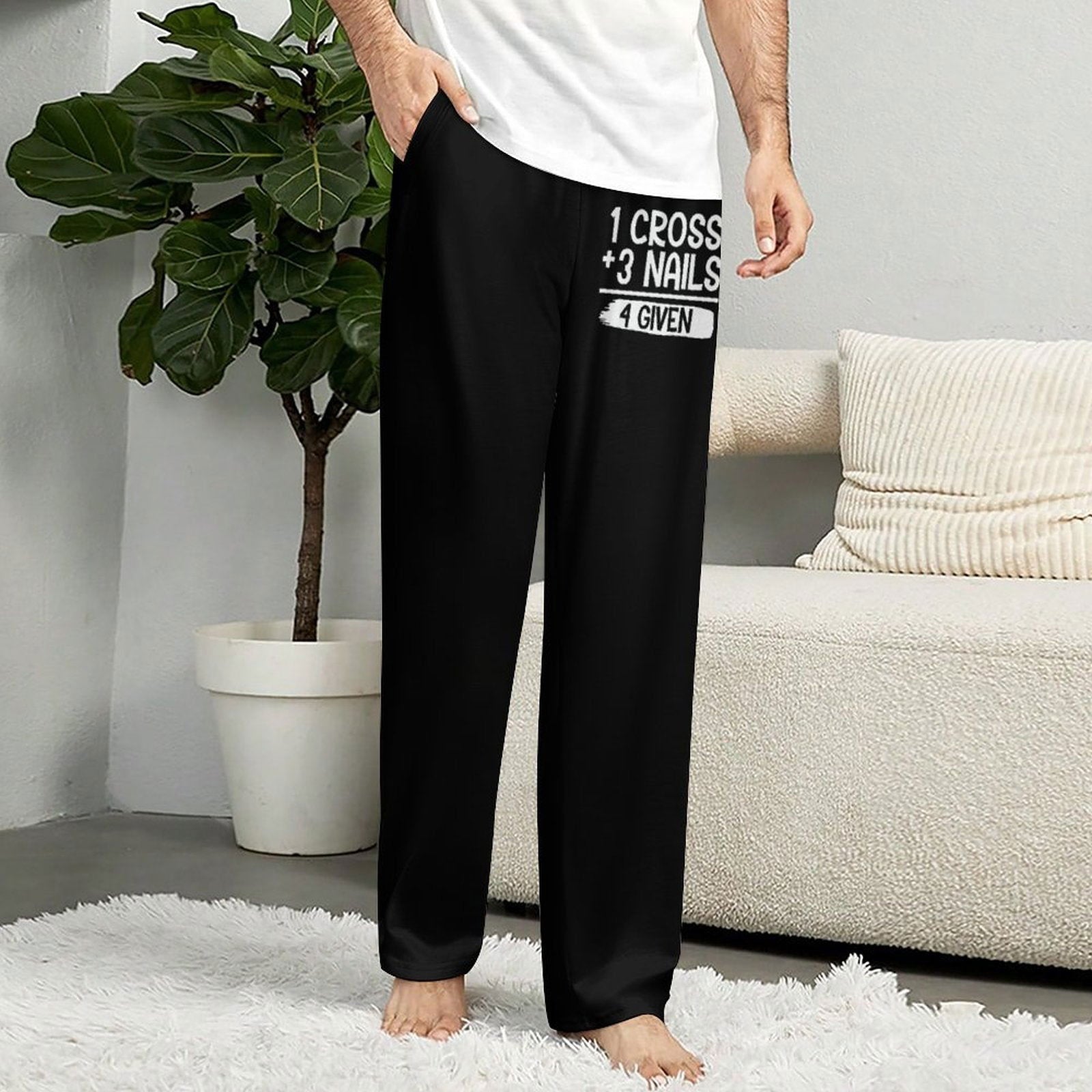1 Cross 3 Nails 4 Given Men's Christian Pajamas Pants - ClaimedbyGodDesigns