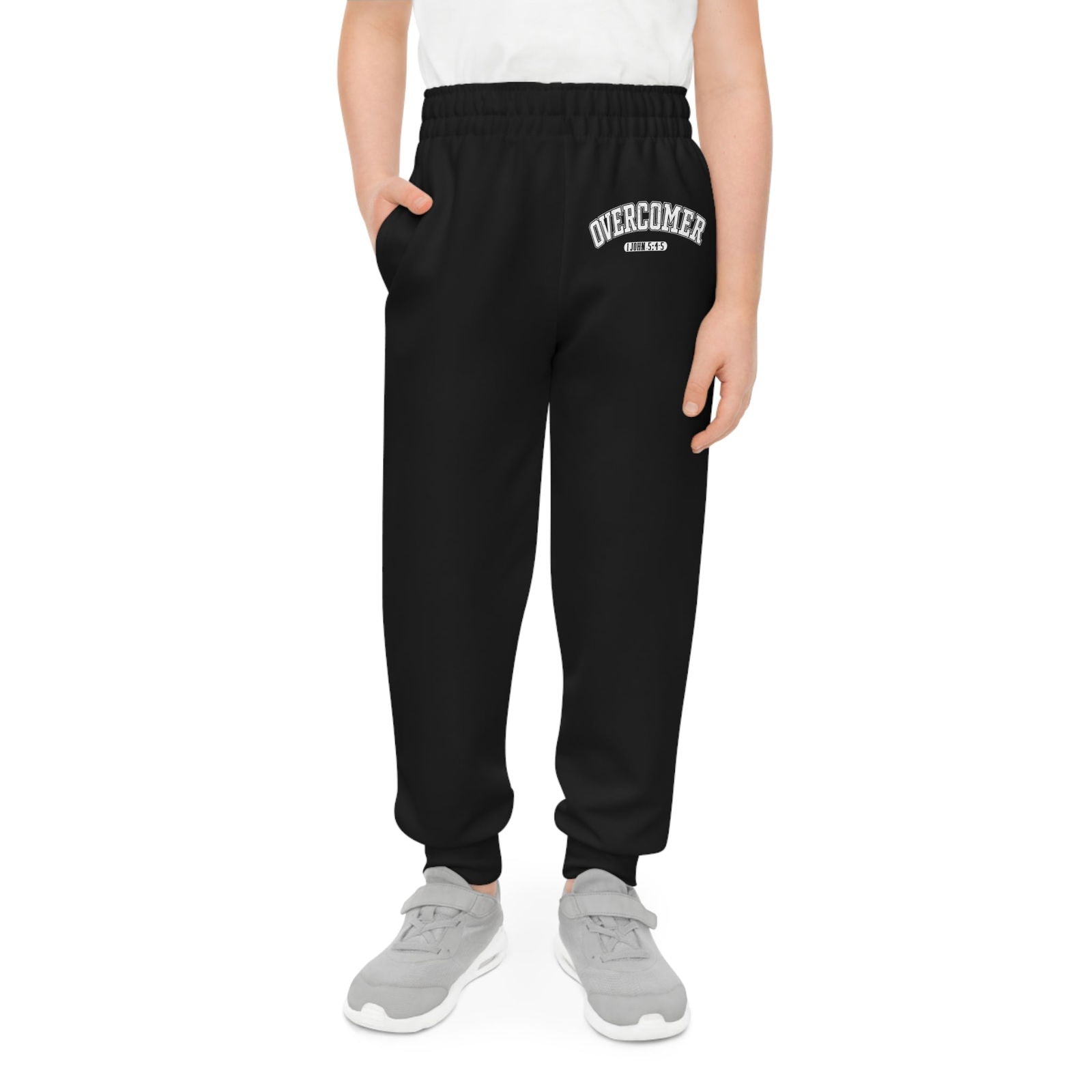 1 John 5:4-5 Overcomer Youth Christian Sweatpants (Joggers) - ClaimedbyGodDesigns
