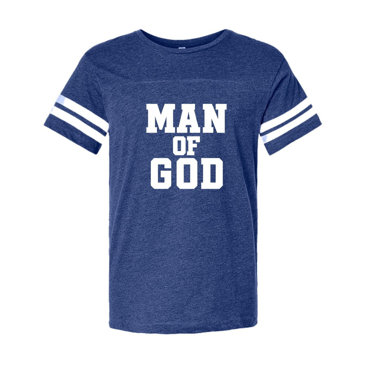 1 Timothy 6:11 Man Of God Men's Christian Football Fine Jersey T-Shirt - ClaimedbyGodDesigns