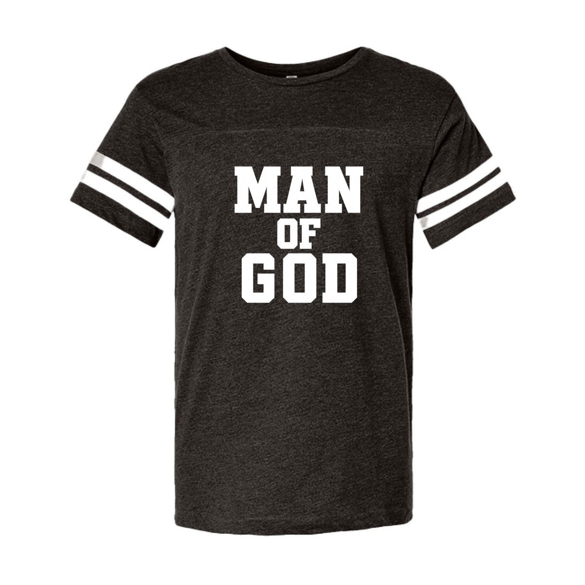 1 Timothy 6:11 Man Of God Men's Christian Football Fine Jersey T-Shirt - ClaimedbyGodDesigns