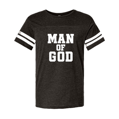 1 Timothy 6:11 Man Of God Men's Christian Football Fine Jersey T-Shirt - ClaimedbyGodDesigns