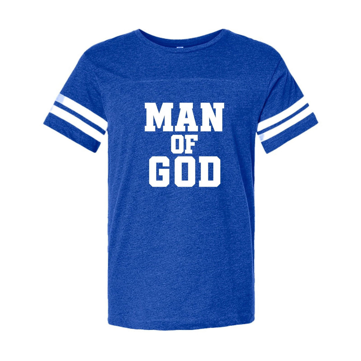 1 Timothy 6:11 Man Of God Men's Christian Football Fine Jersey T-Shirt - ClaimedbyGodDesigns