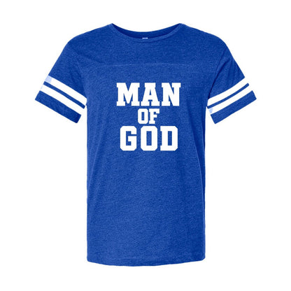 1 Timothy 6:11 Man Of God Men's Christian Football Fine Jersey T-Shirt - ClaimedbyGodDesigns