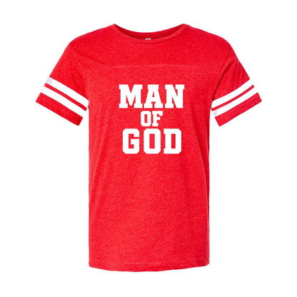 1 Timothy 6:11 Man Of God Men's Christian Football Fine Jersey T-Shirt - ClaimedbyGodDesigns