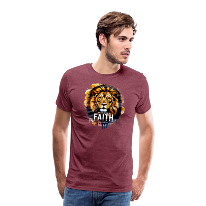 Fearless In Faith Men's Christian Premium T-Shirt - heather burgundy