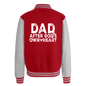 Dad After His Own Heart Men's Christian Heavyweight Letterman Jacket - red/heather grey
