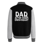Dad After His Own Heart Men's Christian Heavyweight Letterman Jacket - black/heather grey