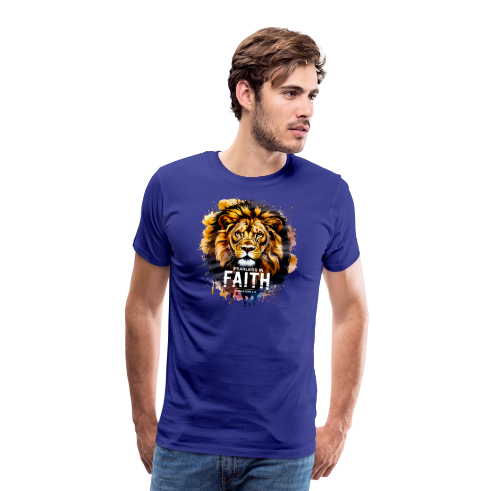 Fearless In Faith Men's Christian Premium T-Shirt - royal blue