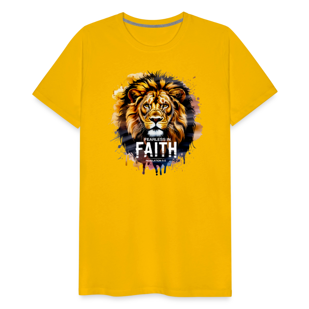 Fearless In Faith Men's Christian Premium T-Shirt - sun yellow