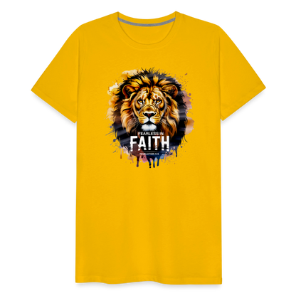 Fearless In Faith Men's Christian Premium T-Shirt - sun yellow