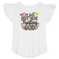 I'm Just Out Here Christian Toddler Girls Flutter T-shirt - white