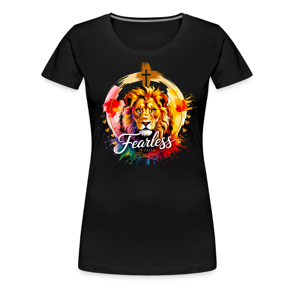 Fearless in Faith Christian Women’s Premium T-Shirt - black