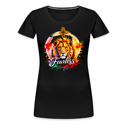 Fearless in Faith Christian Women’s Premium T-Shirt - black