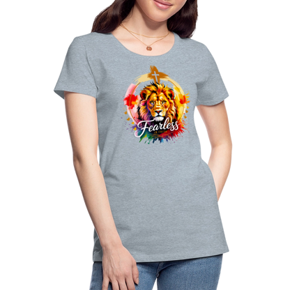 Fearless in Faith Christian Women’s Premium T-Shirt - heather ice blue