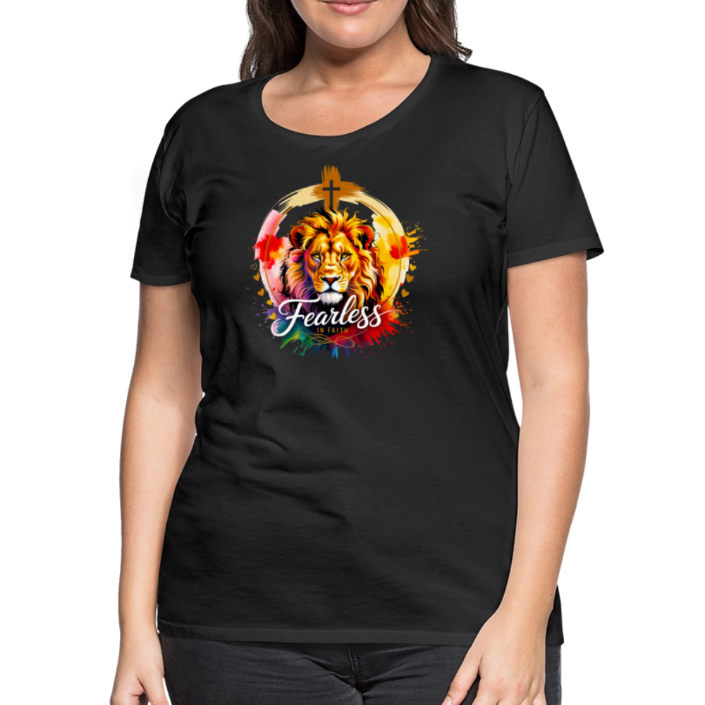 Fearless in Faith Christian Women’s Premium T-Shirt - black