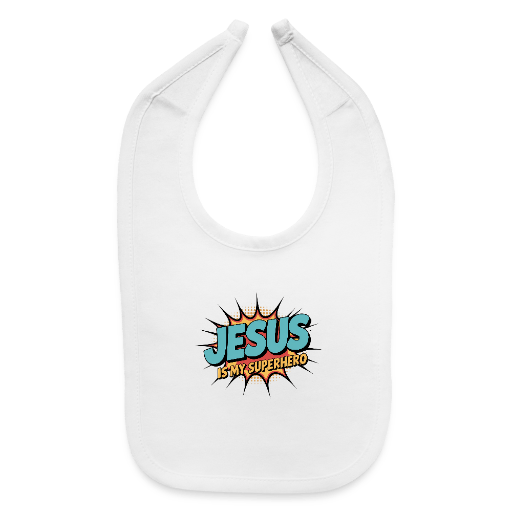 He Is My Superhero Christian Baby Bib - ClaimedbyGodDesigns