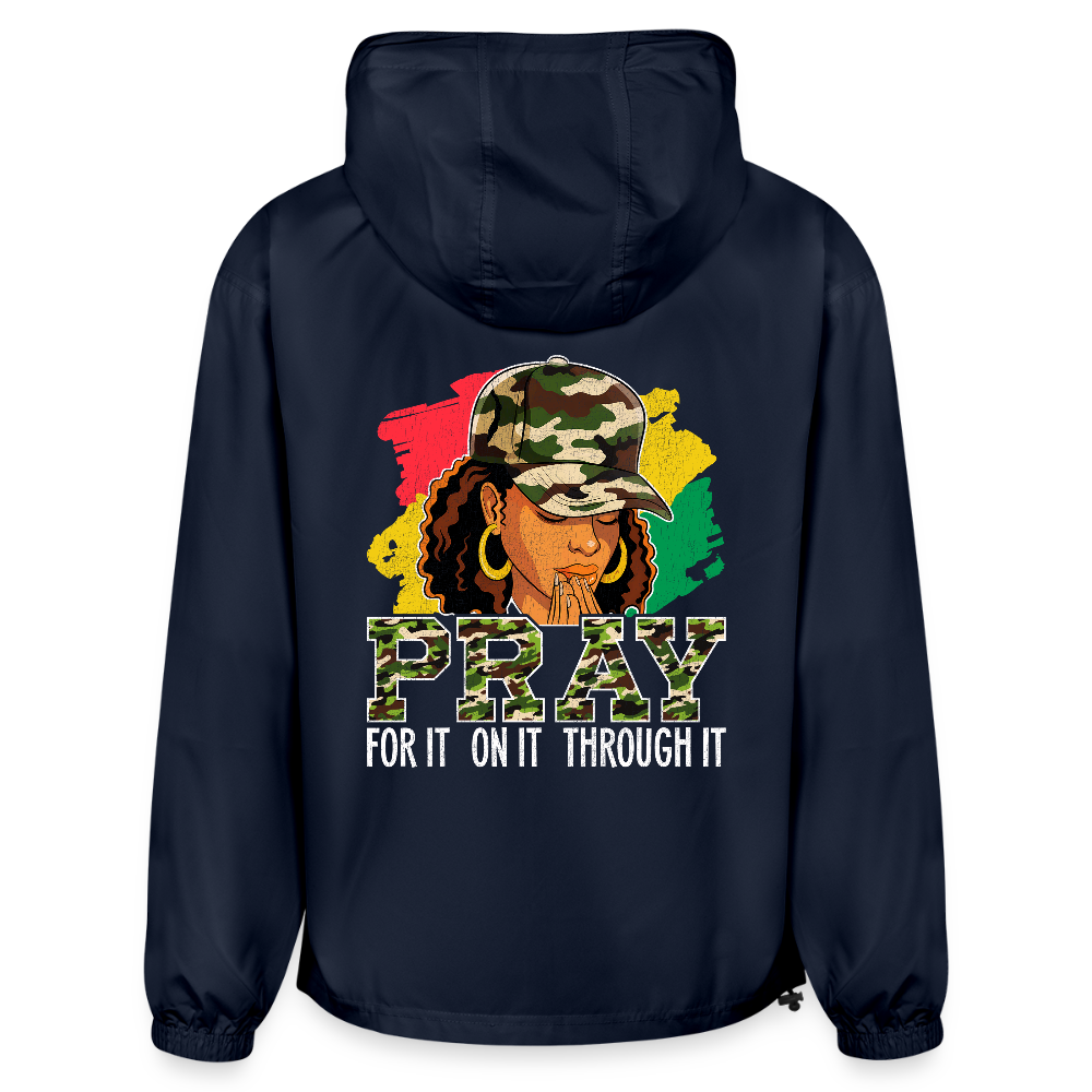 Pray For It Women's Christian Packable Jacket - french navy
