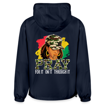 Pray For It Women's Christian Packable Jacket - french navy