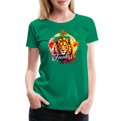 Fearless in Faith Christian Women’s Premium T-Shirt - kelly green