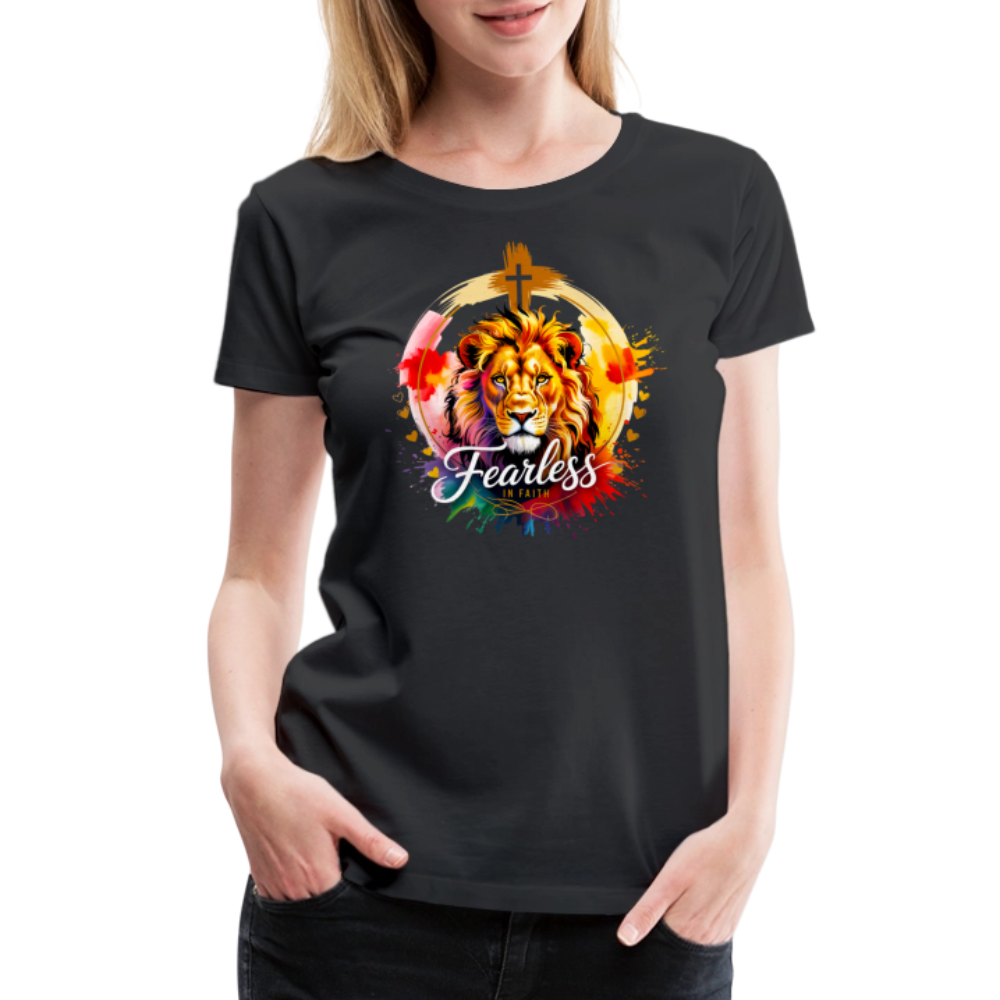 Fearless in Faith Christian Women’s Premium T-Shirt - black