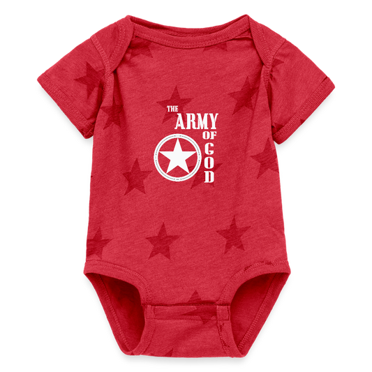 The Army Christian Baby Onesie (short-sleeve) - red star