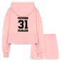 Proverbs 31 Women’s Christian Cropped Hoodie & Jogger Short Set Outfit - light pink