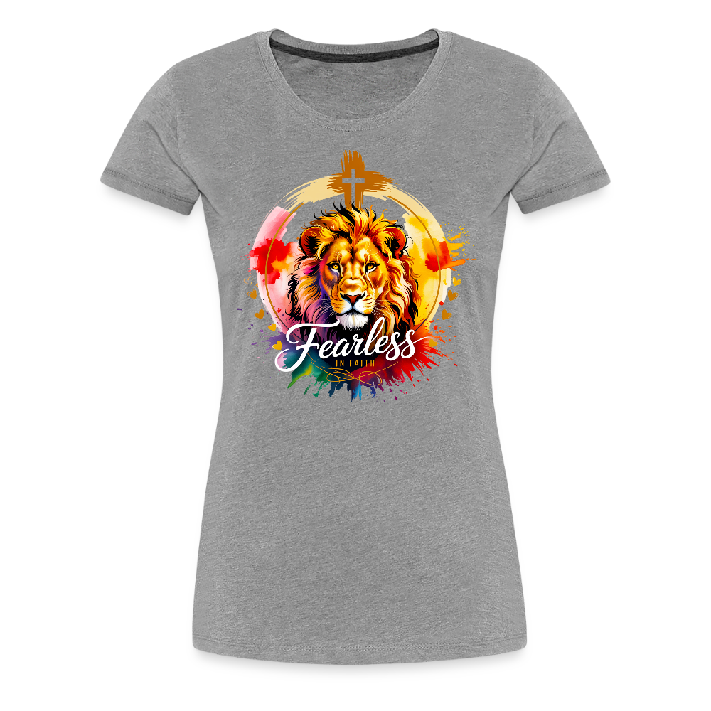 Fearless in Faith Christian Women’s Premium T-Shirt - heather gray