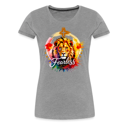 Fearless in Faith Christian Women’s Premium T-Shirt - heather gray