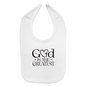 He Is The Greatest Christian Baby Bib - white