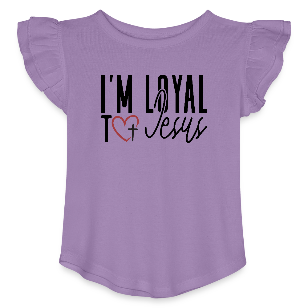I'm Loyal Christian Toddler Girls Flutter T-shirt - lavender