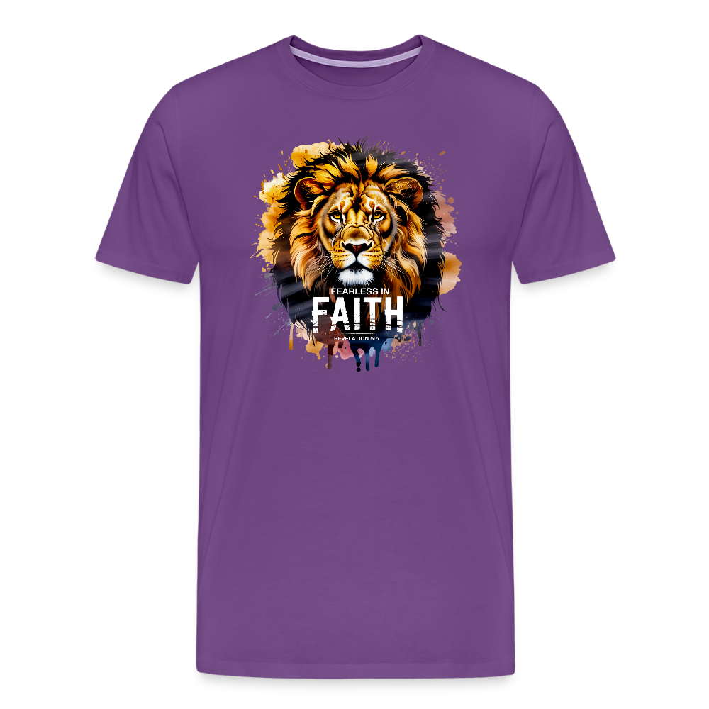 Fearless In Faith Men's Christian Premium T-Shirt - purple
