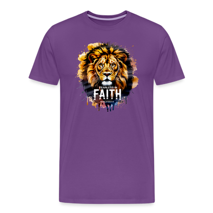 Fearless In Faith Men's Christian Premium T-Shirt - purple